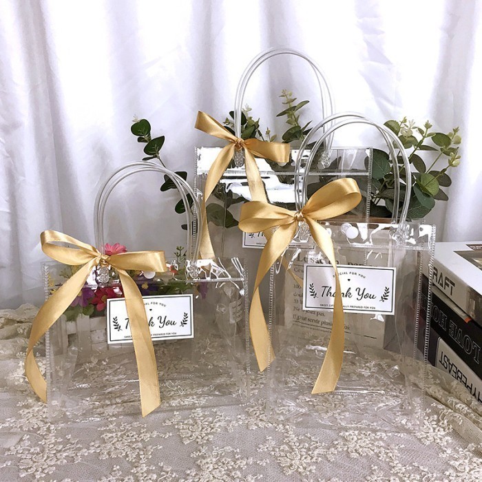 

PROMO!! - (Grosir 10 buah) Tas Mika Kancing Transparan Premium Uk 20x8x20