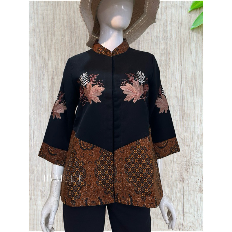 Atasan Batik - Wanita Modern - Blouse Batik Trikot Bordir