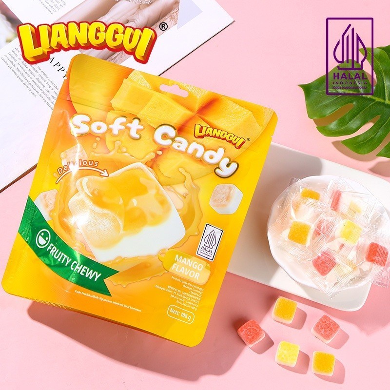 

[Permen kupas halal]HALAL LIANGGUI SOFT CANDY MANGO&ORANGE&STRABERRY Permen Lunak Rasa Buah Buahan Permen Viral best Seller