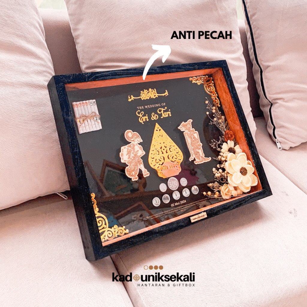 Laser Cutting Javanes Series 45x45 cm Hantaran Pernikahan SImbolis Mahar Uang 1 Hari Jadi