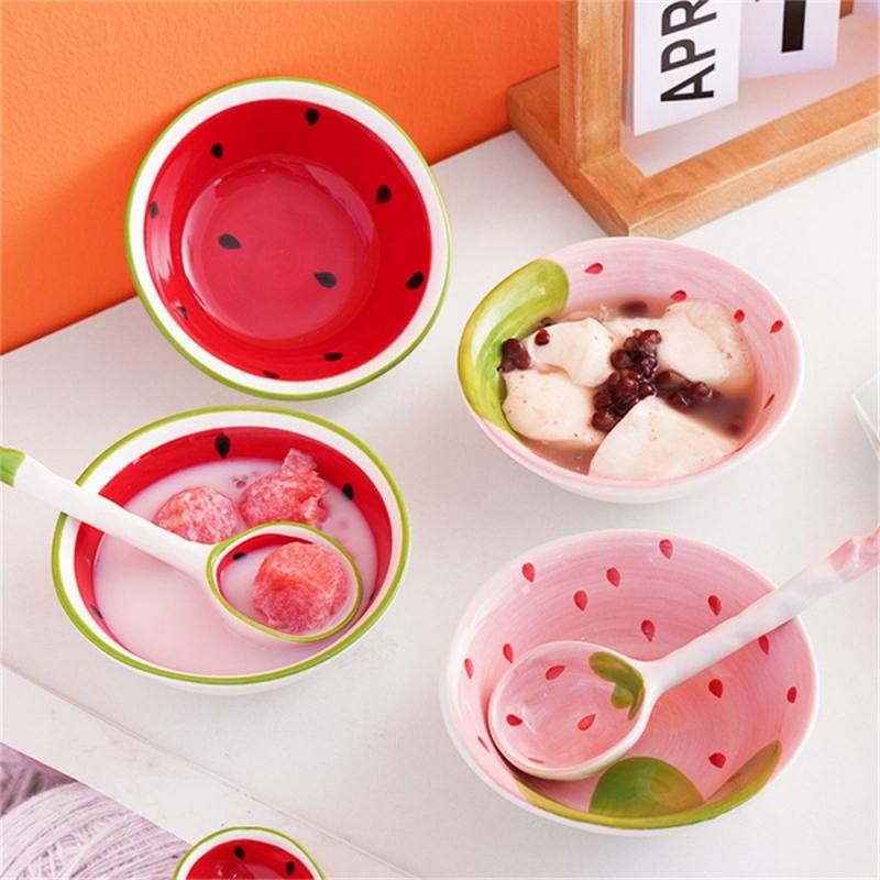 Functional Ceramic Bowl Cartoon Ceramic Tableware Energetic Cartoon Tableware Kitchen Set Set Tablew