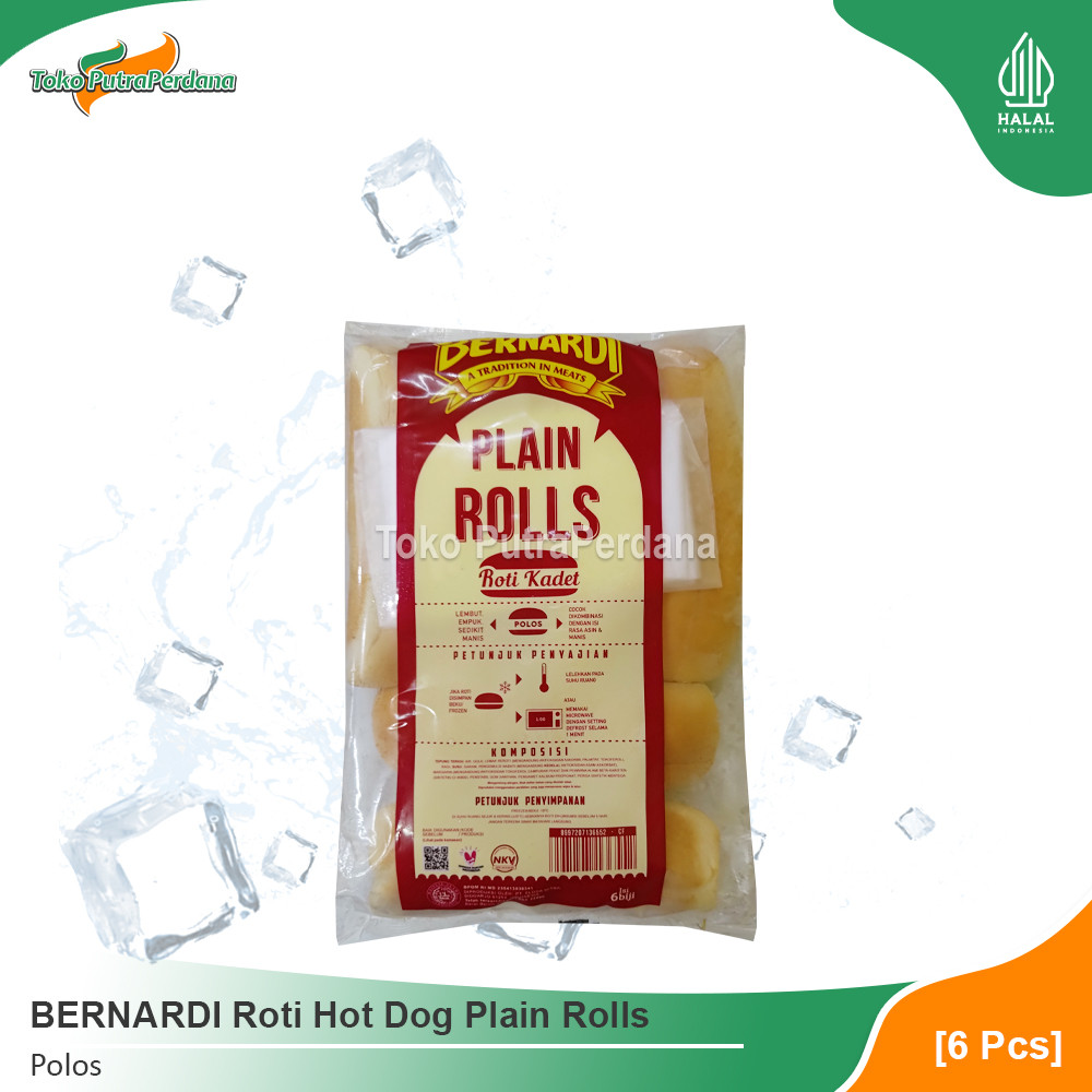 

BERNARDI Roti Hot Dog Plain Rolls Polos (6 Pcs)