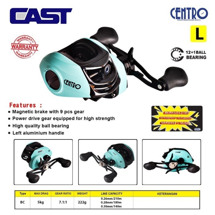 Reel Pancing Bait Casting BC Rell Kasting CENTRO CAST 12+1 BB Rel Ril Rill Baitcasting