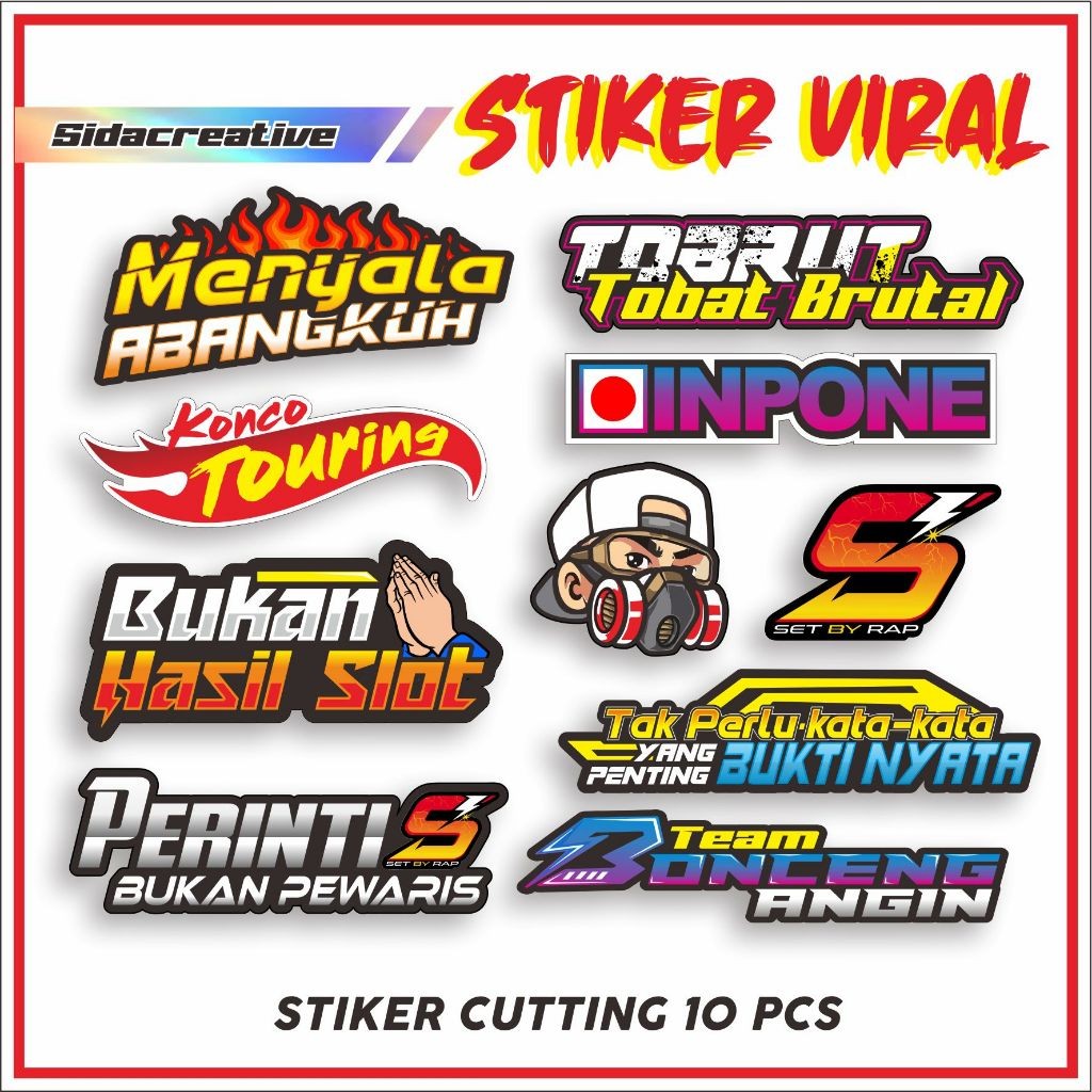 

Sticker Racing Vinyl Pack Sticker VIRAL Kata Kata Lucu Hitz Racing Viral Hypebeast Motor Mobil (Vynil Glossy)