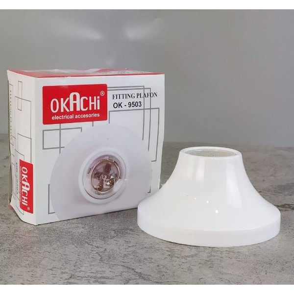 Fiting / Fitting Plafon lampu Okachi Keramik bulat