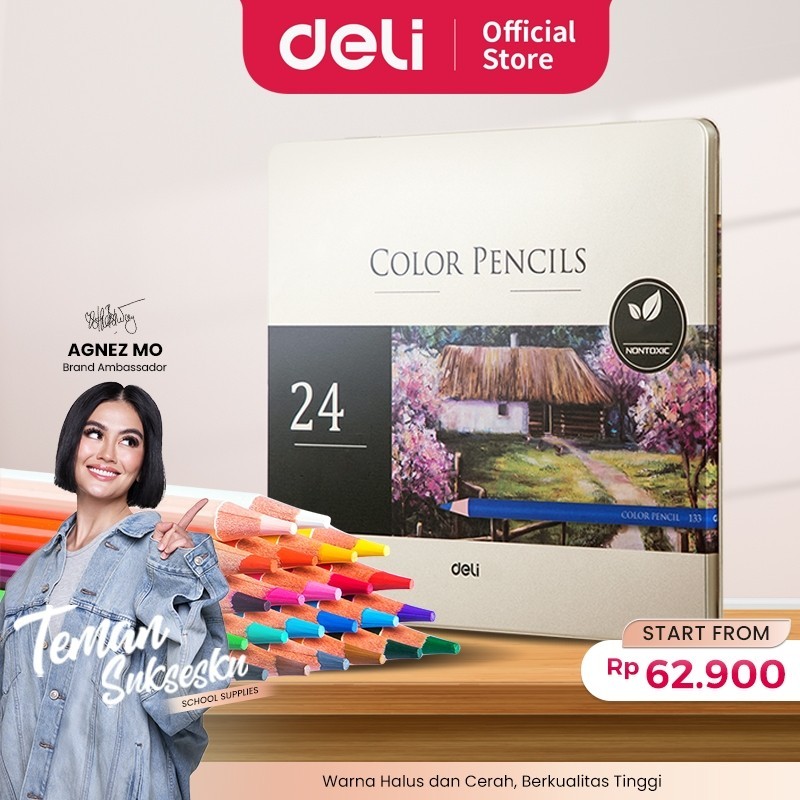 

Deli pensil warna minyak / Deli High-grade Oil Pencil Color Pensil Warna Minyak 48/72 Warna 6567 6568