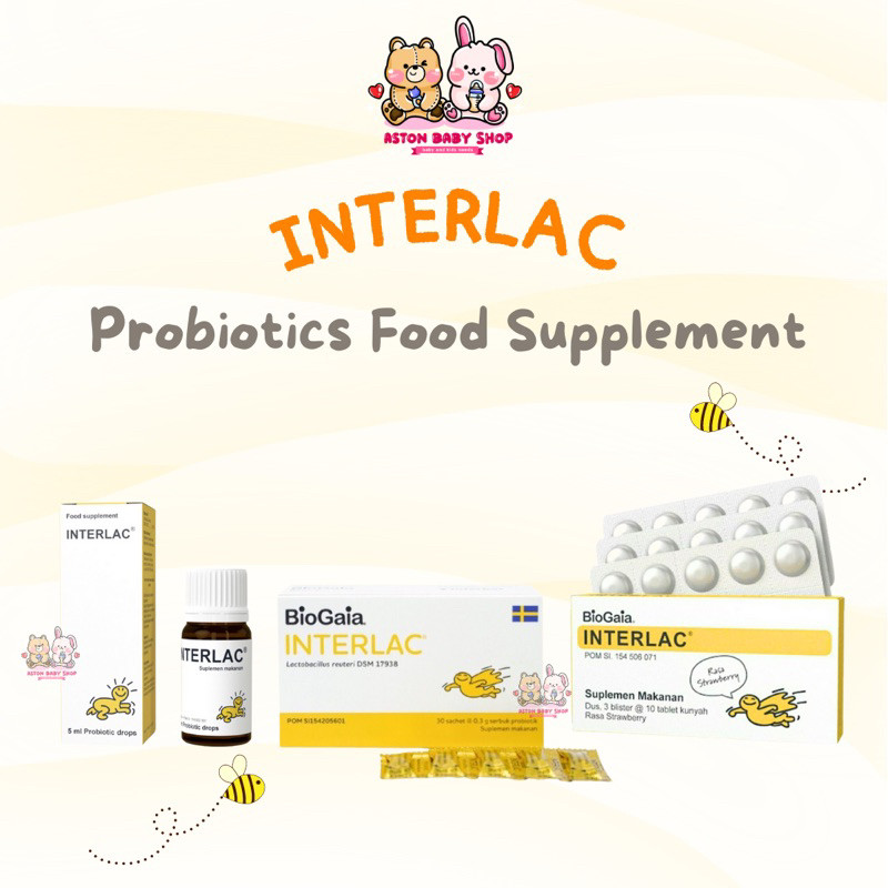 Interlac Drop 5ml /Interlac Sachet Serbuk/Interlac Tablet Kunyah Interlac Probiotics