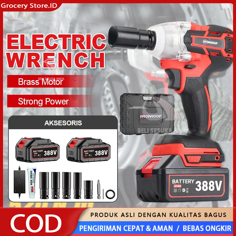 lmpact wrench 98VF 560N.M Cordless Impact wrench/cordless mesin pembuka baut ban bor set impak buka 