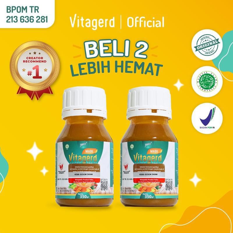 

Varian Vitagerd - Madu Lambung 350gr BPOM | Halal MUI | Organik | untuk asam lambung dan gerd