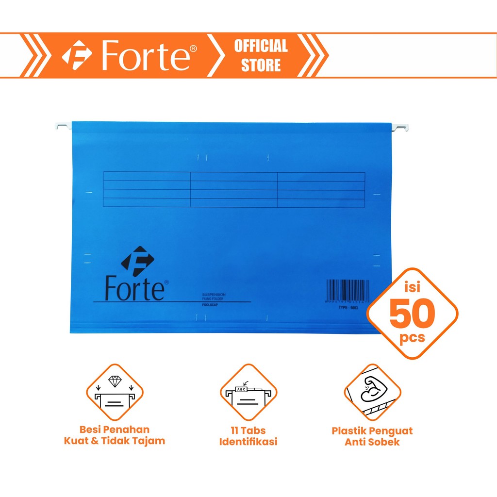 

[Forte] [50pcs] Map Gantung Hangmap Suspension File F4 Blue