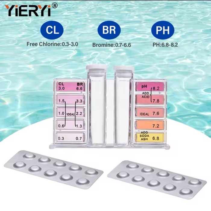 Alat Test Kit Kolam Renang Kaporit Accurately Measure Chlorine Bromine and pH Levels with this Pool 