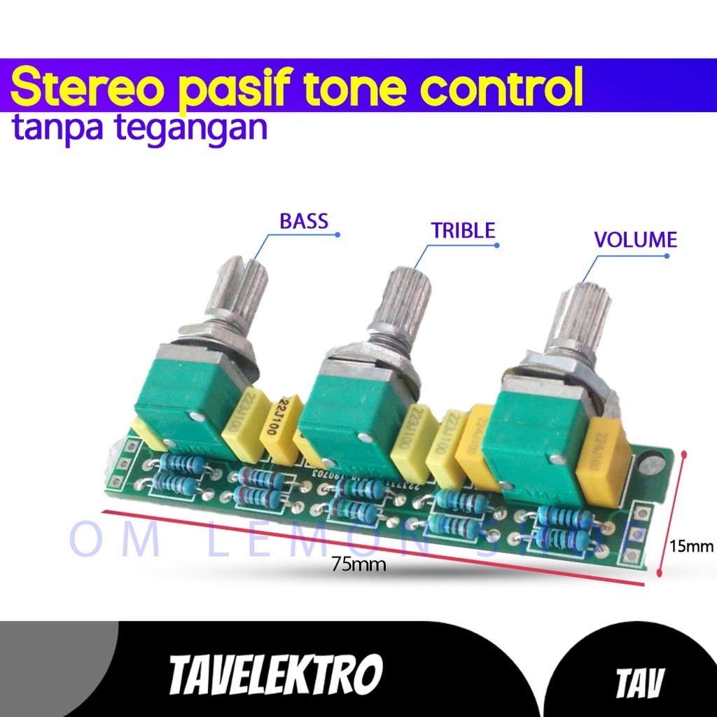 Stereo pasif tone control -Tavelektro