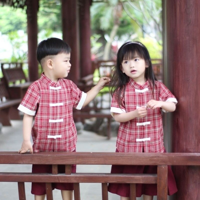 Anak laki-laki gaya nasional anak laki-laki Tang setelan anak-anak hanfu anak perempuan pakaian tama