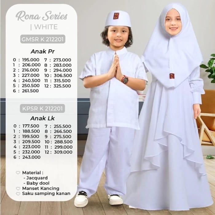 KEKE GAMIS ANAK KP SRK 212201 PUTIH