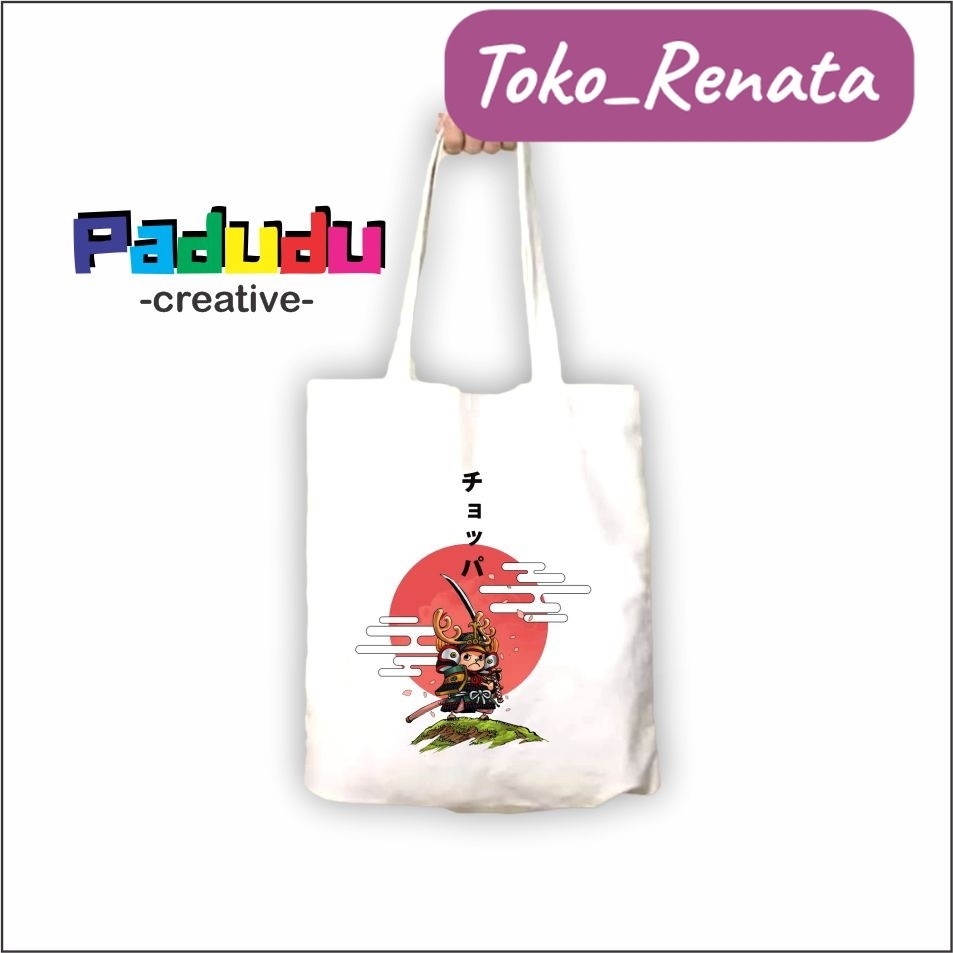 Tas Totebag Resleting Vintage Anime Kpop One piece chopper Tas Blacu