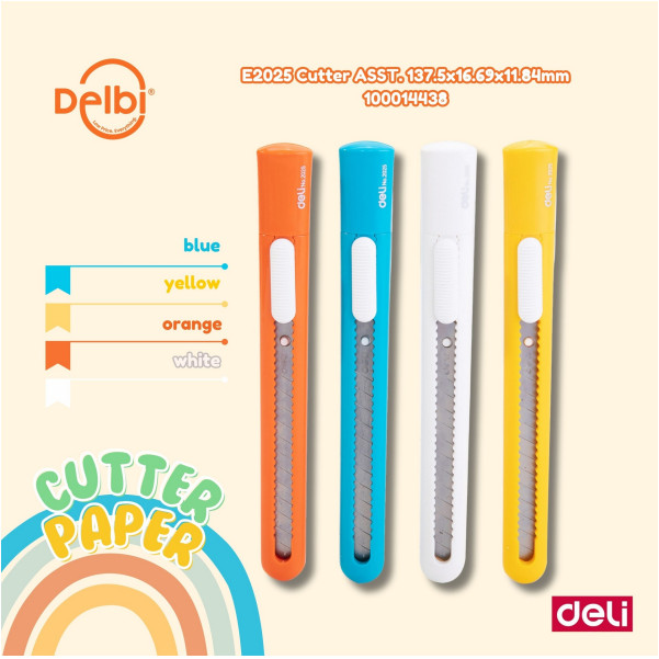 

DELI - PISAU KECIL / PISAU PEMOTONG / CUTTER MINI E2025 E2025 Cutter ASST. 137.5x16.69x11.84mm
