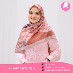 Paket Hemat Isi 3pcs Azara Sayang Lc, Hijab Azara Motif Sayang Lasercut, Segi Empat Azara Baru Voal 