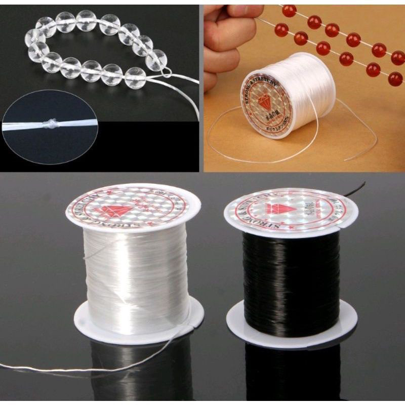 Cod Tali benang karet elastis bahan craft gelang kalung manik manik