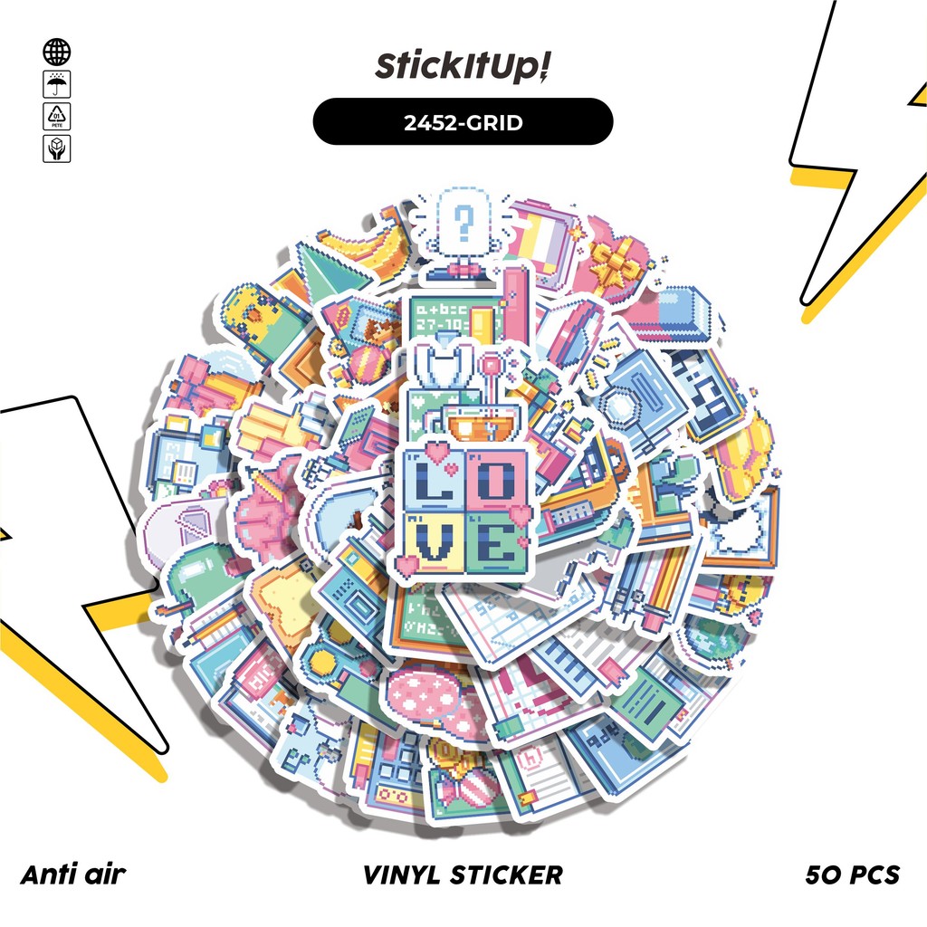 

COD✨ 50 Pcs Stiker Pack FUNNY CHARACTER GRID NOTEBOOK STICKER PACK 01 Lucu Aesthetic Vynil Waterproof untuk Freebies Sticker Buku Journal Casing HP Laptop