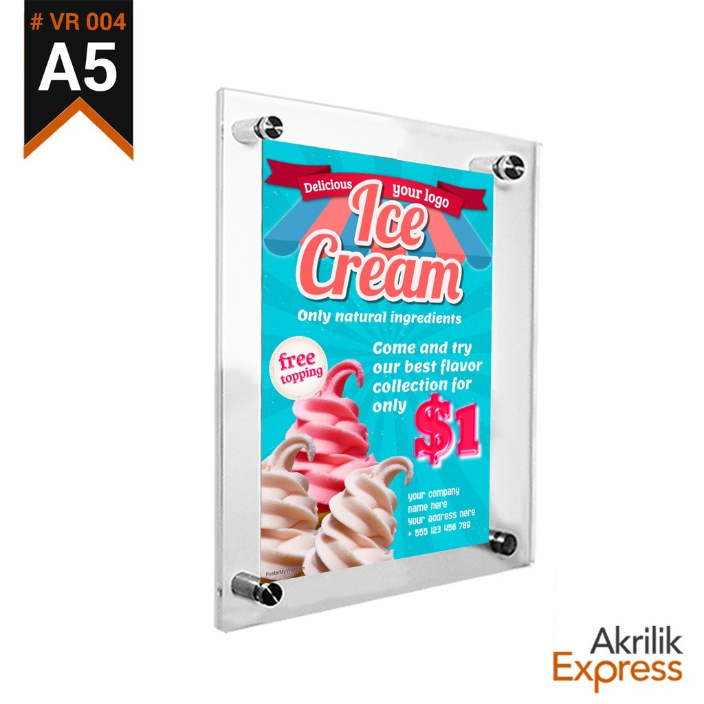 Frame A5 - Frame akrilik - Bingkai foto - frame foto - frame bahan 3mm Best Seller