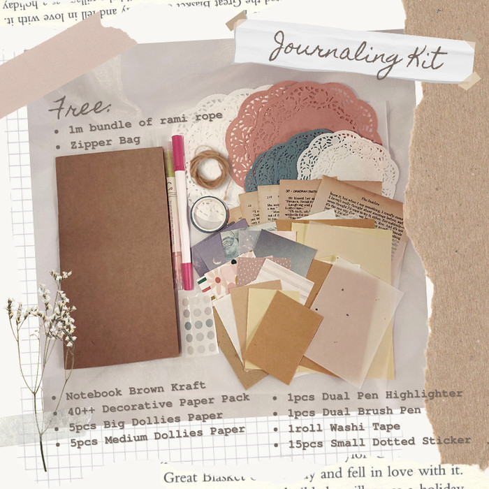 

Andma Paket Journaling Kit Bullet Journal Bujo Kit DIY Scrapbooking Set B - Zipper