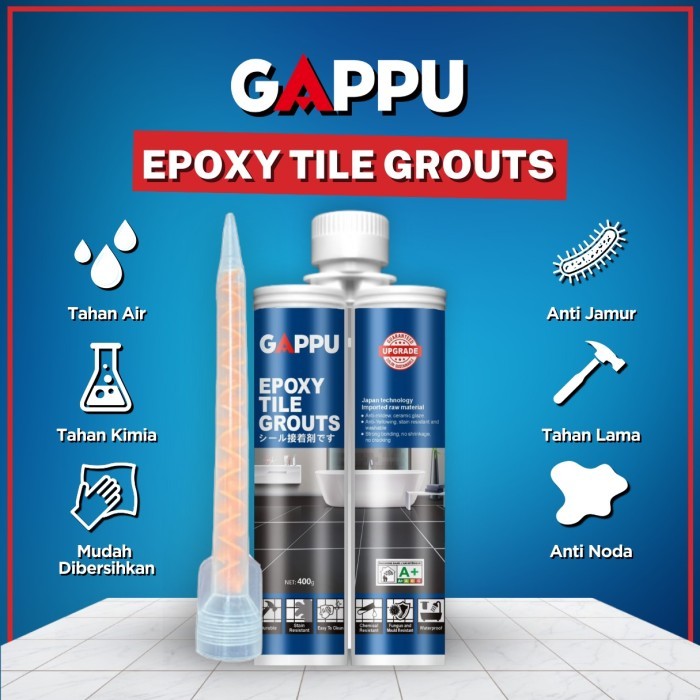 GAPPU - Premium Epoxy Tile Grout ( Nat Lantai Marmer Keramik ) - BRIGHT GREY