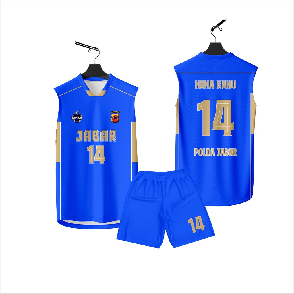 JERSEY VOLI JAWA BARAT KAPOLRI 2024 BISA PAKE NAMA