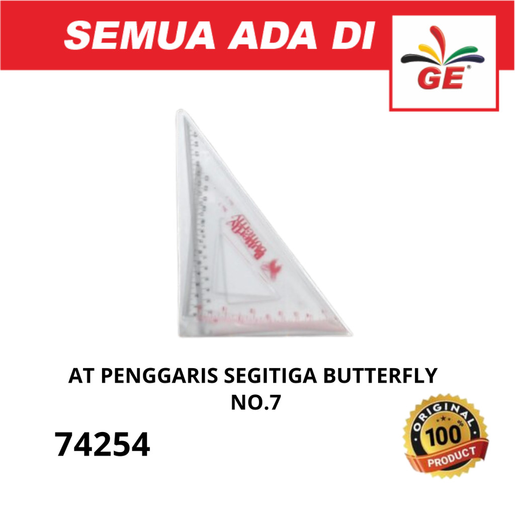 

Penggaris Segitiga Butterfly no 7 / Triangle Ruler - 74254