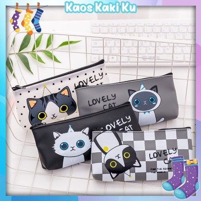 

Tas Pensil Tempat Alat Tulis Tempat Kosmetik Organizer Bag Lovely Cat Bahan Canvas 3