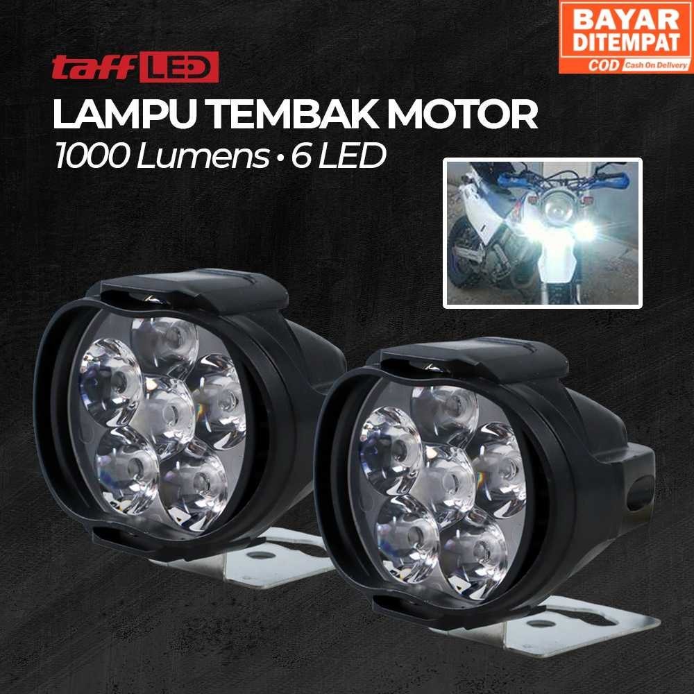 ( COD HNstore20 )  TaffLED Lampu Tembak Motor LED High Beam Cool White 1000 Lumens 1 Pair - U5