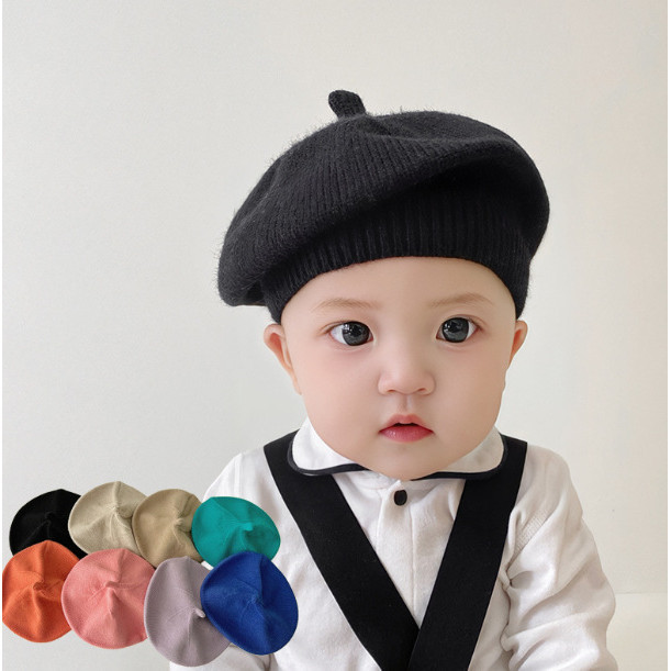 BB Topi Rajut Baret Colourfull Baret Wol Musim Semi dan Musim Gugur Gaya Korea Bayi Laki-laki dan Pe