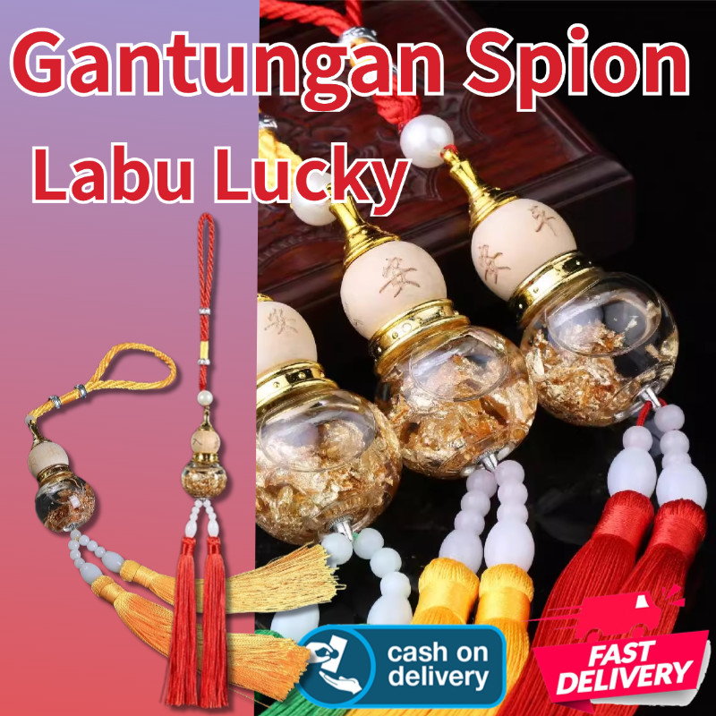 Gantungan Parfum Mobil Hoki Car Pendant / Gantungan Pajangan Spion  Botol Kaca Holo Tengah Hiasan Ka