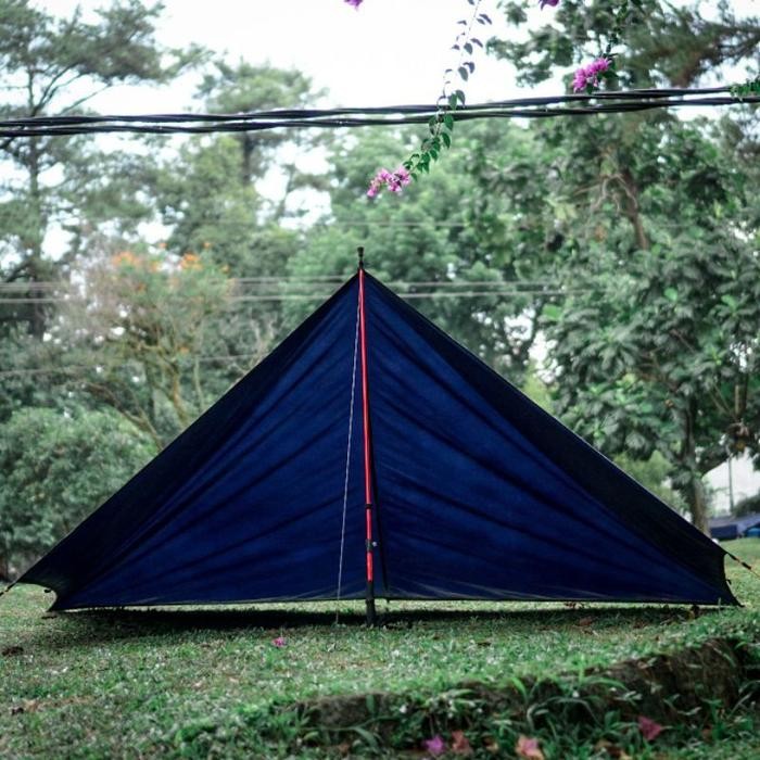 Flysheet 4x6M Bahan Tebal Anti Air Tutup Atap Pelindung Tenda Camping - 2x3 Meter, Hitam Terlaris
