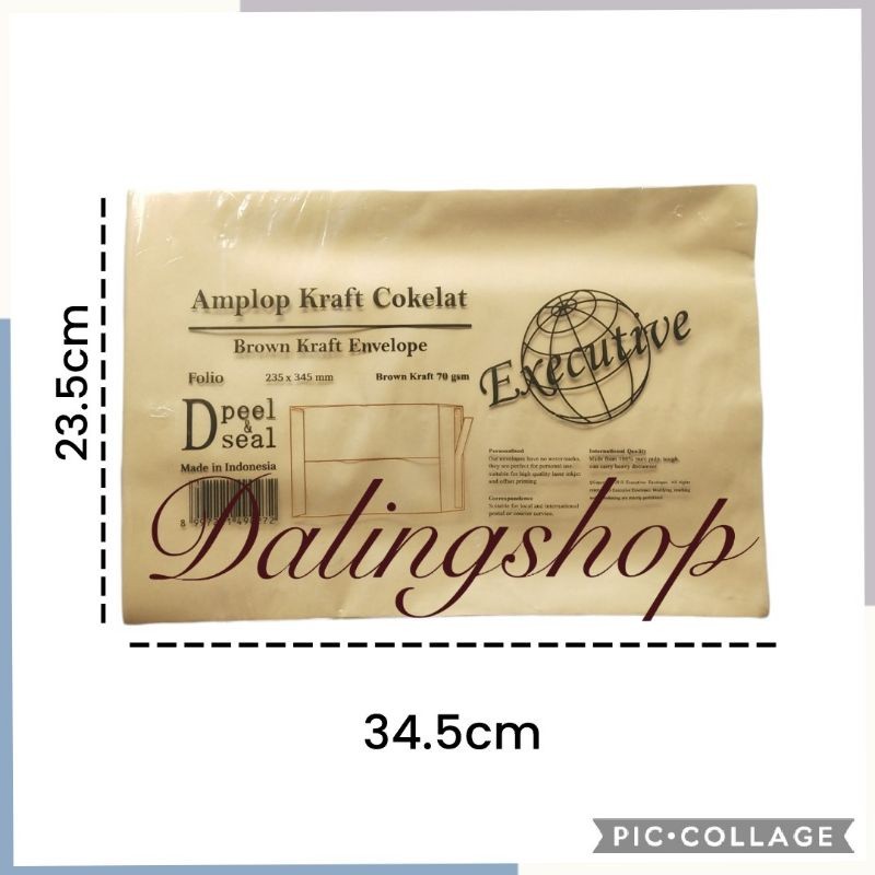 

Dalingshop Amplop Kraft Coklat 5 Lbr/ Brown Kraft Envelope /Ukuran Folio 235mm x 345mm Amplop Coklat 5 pcs / Amplop