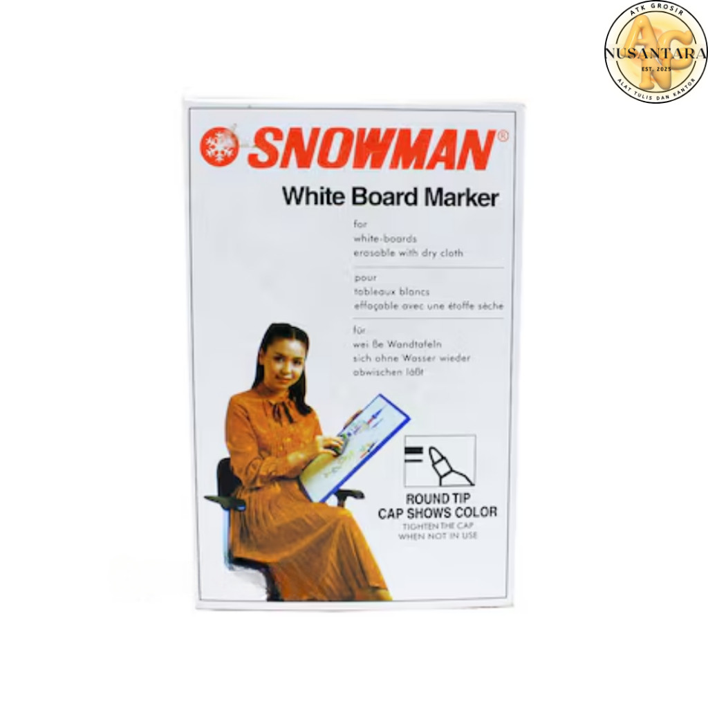 

JAMIN MURAH !!!Spidol Whiteboard Snowman BG-12 Hitam | Spidol Papan Tulis | Dapat dihapus | Isi 12 PCS | 1 BOX(BISA LANGSUNG ORDER)