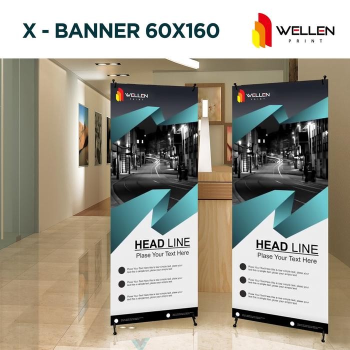 Hot Produk WELLEN PRINT  -  Cetak Display X Banner 60 x 160 cm / Print Stand X-Banner Media Event & 