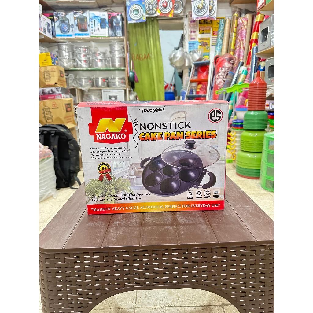 Nagako Cake Pan Series Nonstick 7 Lubang Cekung Cetakan Kue Dorayaki Serabi Mini Loyang Kue Cembung