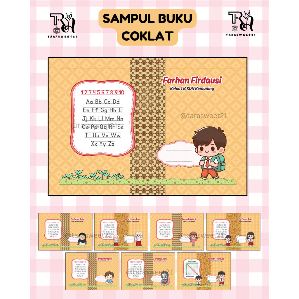 

(TR21) DS-1 1 lembar SAMPUL COKLAT CUSTOM BUKU KARAKTER KARTUN LUCU- LUCU UKURAN KWARTO HARGA PERLEMBAR