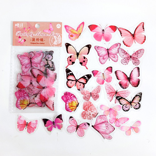 

40 pcs Colorful Butterflies Collection PVC Sticker Decoration Diary Scrapbooking Label Sticker Kawaii Korean Stationaries