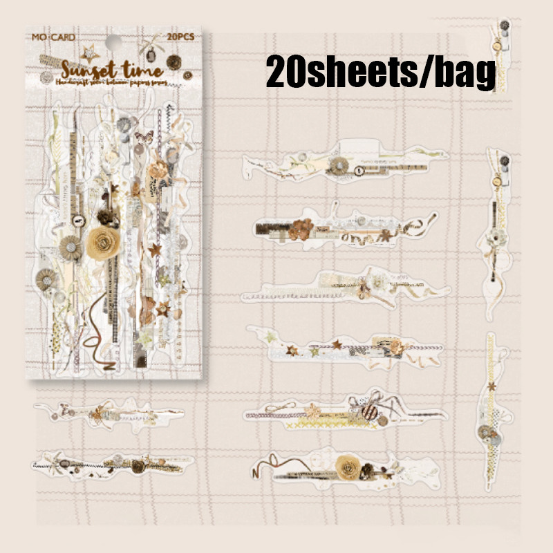 

Mr.Paper Long White Ink Paste Paper Wrapping Paper Room Series scrapbooking stickers Children's Gifts stationary supplies