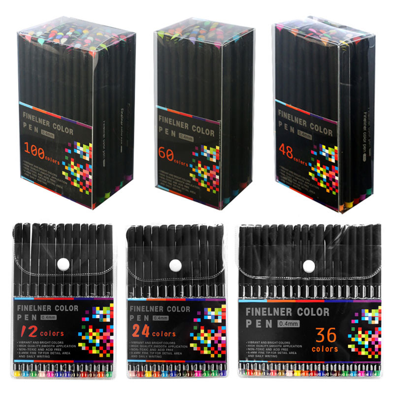 

Fineliner Colored Pens Set 0.4mm Fine Point Drawing Painting Sketch Fine Line Art Marker Office School Stationery