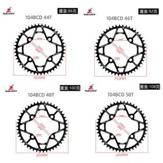 Chainring Wuzei 44T 46T 48T 50T 52T BCD 104 BCD Narrow Wide Bulat Round Untuk Single Crank Chainring