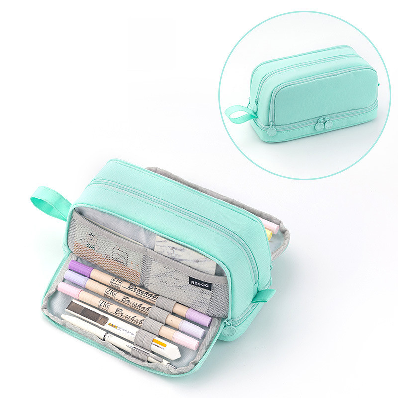 

3/4 Compartment Large Student Pencil Case Bag Pen Pouch Cosmetic Stationery Organizer Gift for Children Back to School Useful