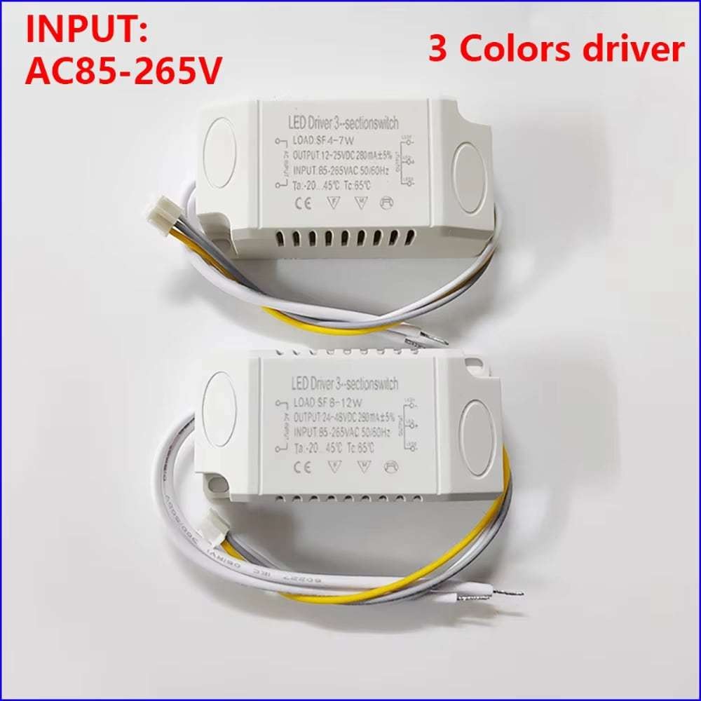 LED Driver 3 warna, Downlight Lampu Ring Gantung