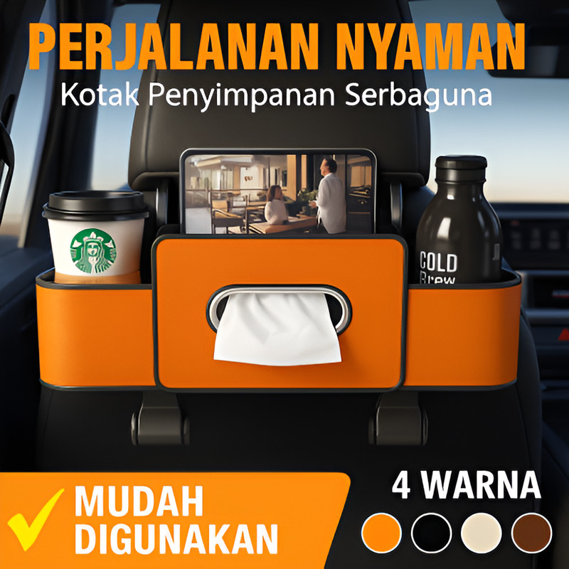 [Lebih Hemat Ruang] Kotak Penyimpanan Sandaran Jok Mobil Multifungsi/Kotak Penyimpanan Jok Belakang 