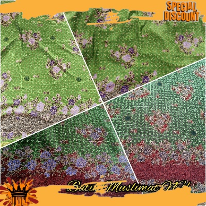 RIZ kain batik muslimat semi sutra dan tessa polos muslimat nu (0.5m) SUBUR