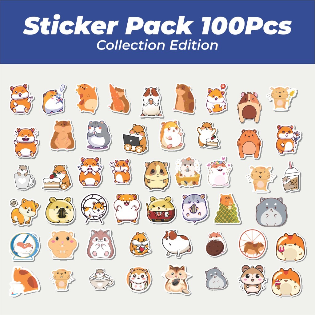 

Hot Sticker Hewan Hamster Lucu Anti Air Stikers Berperekat Waterproof Sticker Decal Buat Motor Helm Buku Journal Koper Casing HP Laptop Botol Minum