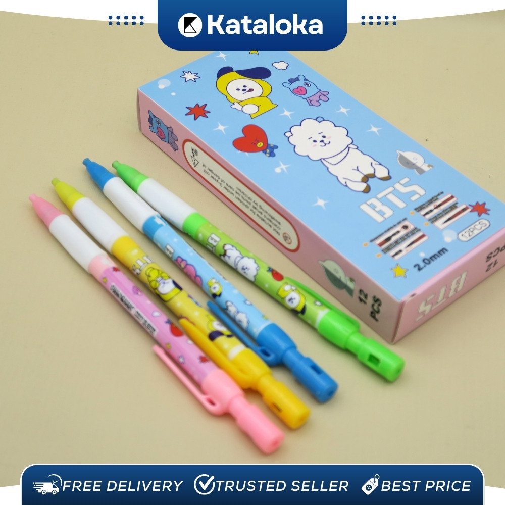 

KATALOKA (12pcs) PENCIL MECHANIC 2.0 / PENSIL MEKANIK BESAR 2B 2.0 FANCY KARAKTER