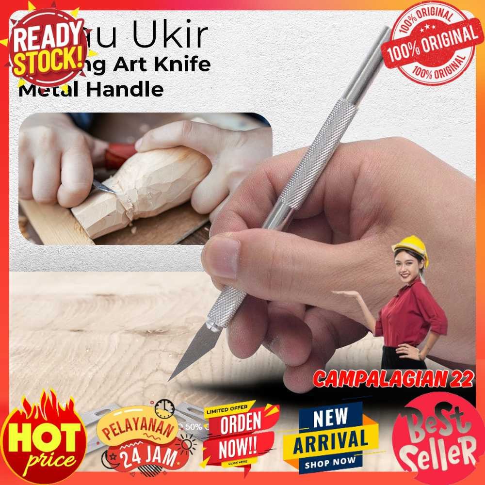 

KNIFEZER Pisau Ukir Seni Hobby Crafting Art Knife Aluminium Handle - WL-9309