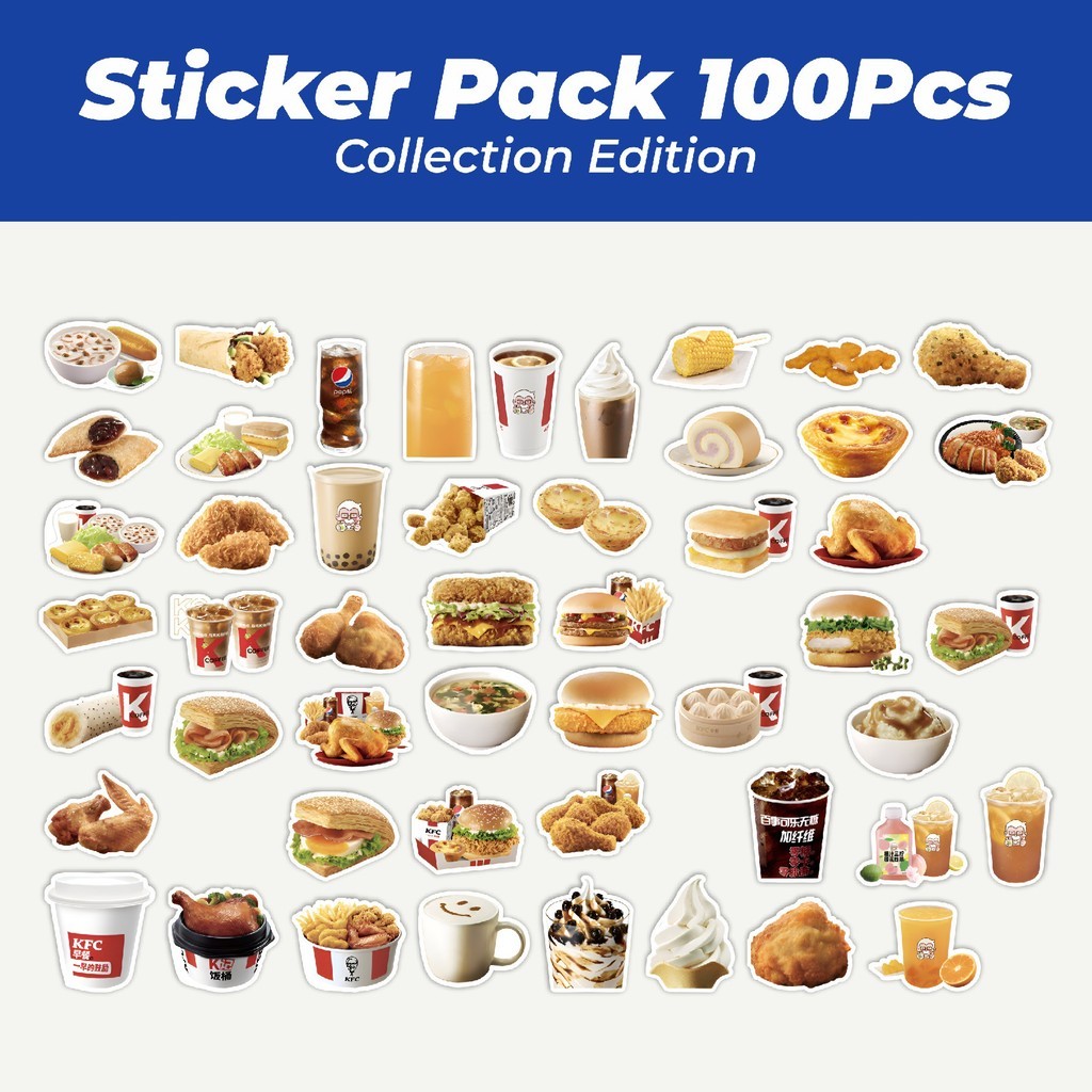 

Hot Stiker Makanan & Minuman KFC Lezat Lucu Anti Air Stikers Berperekat Waterproof Sticker Decal Buat Motor Helm Buku Journal Koper Casing HP Laptop Botol Minum
